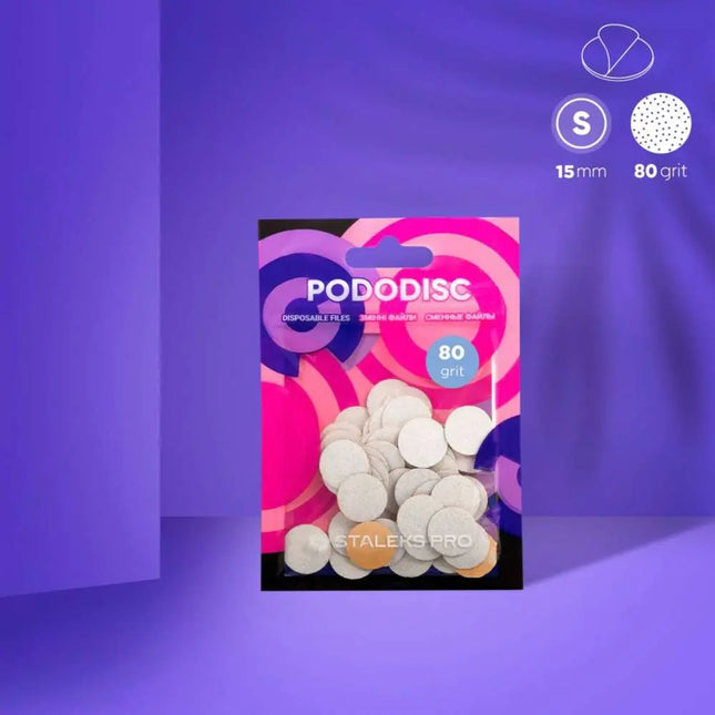 Одноразовые пилочки для педикюра диск Staleks PODODISC S зернистость 80, 50 шт.