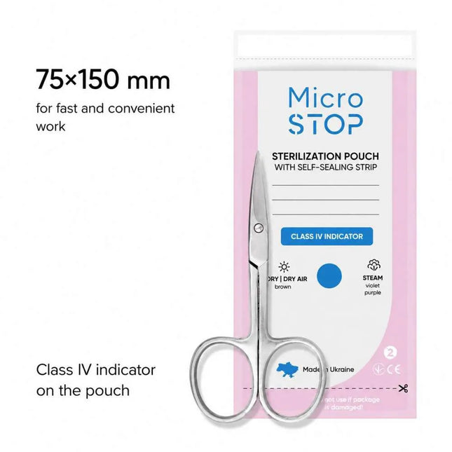 Стерилізаційні пакети MicroSTOP 75x150 мм (білі) 100 шт.