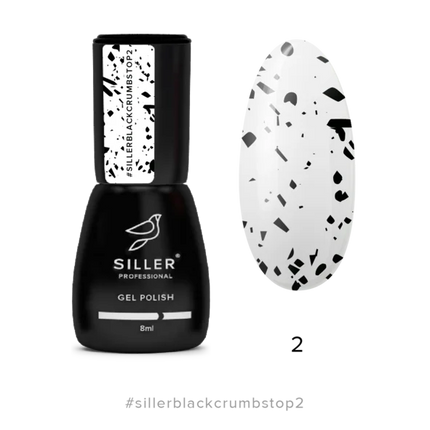 Top Black Crumbs №2 8 ml Siller - Top Coat